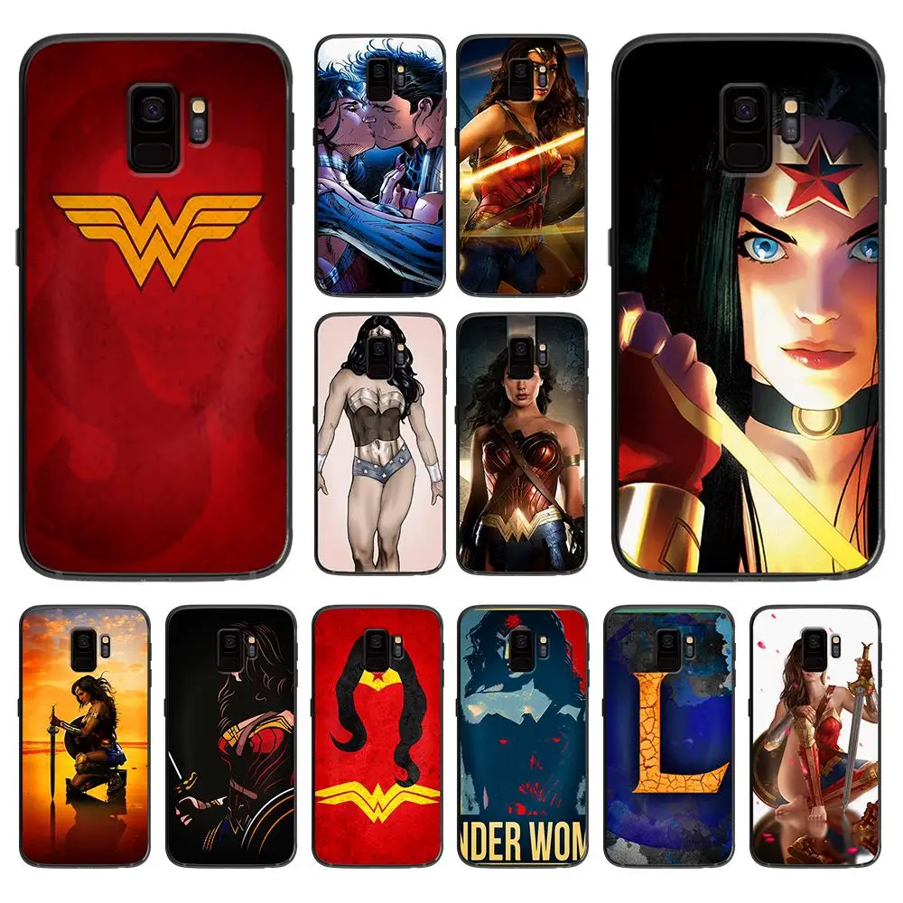 Мягкий чехол для телефона Justice League Wonder Woman Samsung Galaxy S6 S7 S8 S9 S10e Plus Note 8