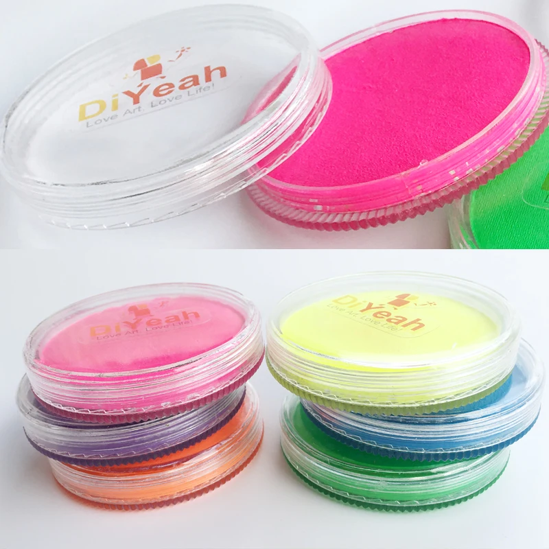 Неоновая краска для лица 30 г черная светильник тела и макияж Хэллоуин УФ-пигмент