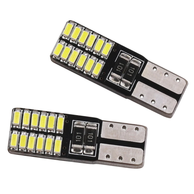 10 шт. T10 24smd светодиодный светильник лампы автомобилей CANBUS Нет Ошибка 12V 24V супер
