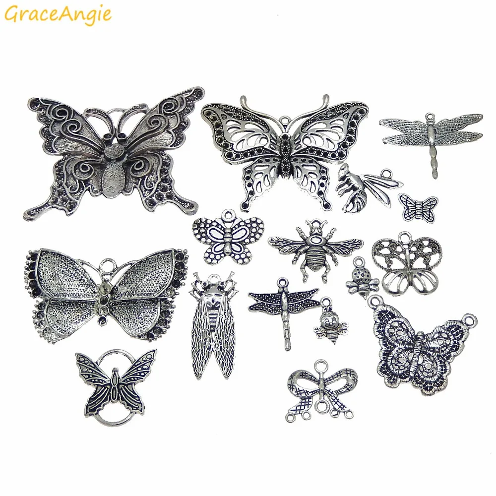 GraceAngie 10 шт. насекомые бабочки пчелы искусственные подвески в форме животных