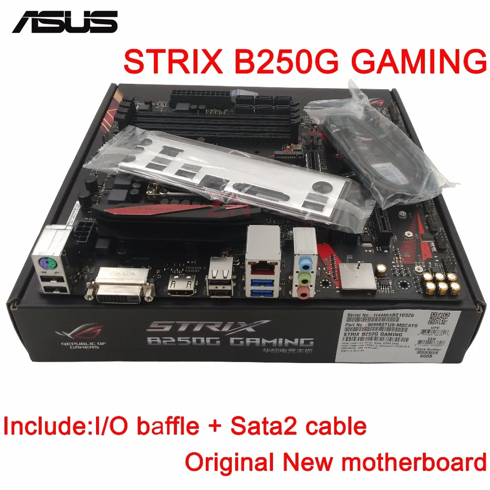 Оригинальный Новый рабочего Материнская плата ASUS ROG STRIX B250G игровой B250