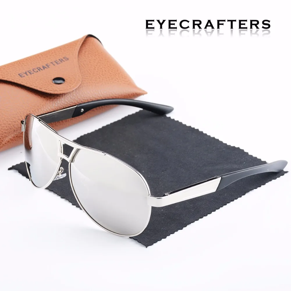 Очки солнцезащитные Мужские поляризационные зеркальные в металлической оправе