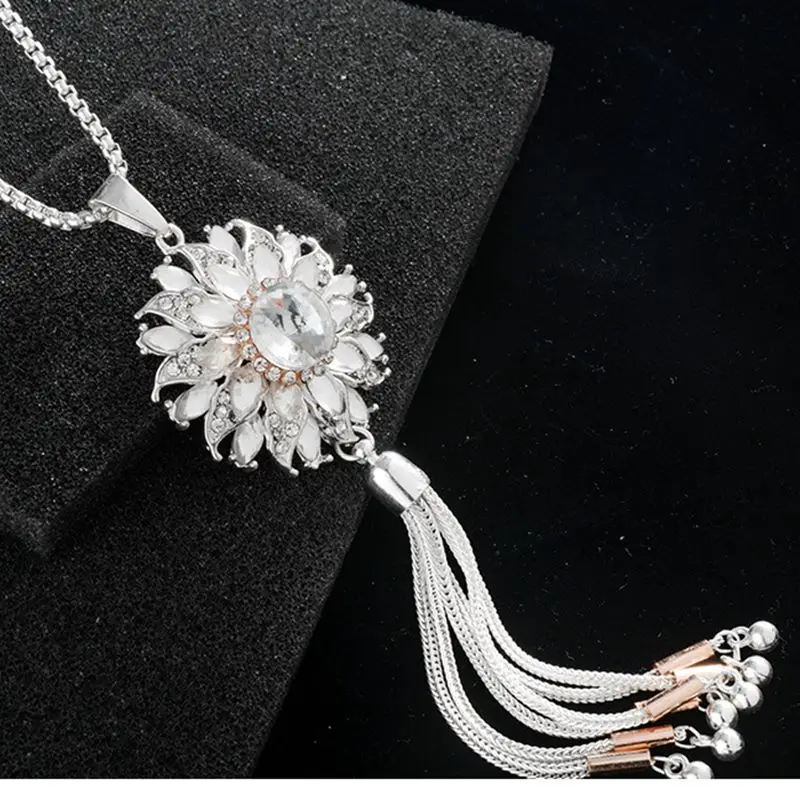 

Classic Crystal Tassel Long Necklace Women Fashion bijoux jewelry necklaces and Pendants Gift NEW