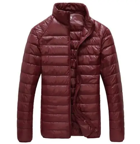 wine red Куртка-пуховик на 90% белом утином пуху, новинка года, Сверхлегкий мужской зимний пуховик, верхняя одежда, пуховики, непромокаемые пальто - Цвет: wine red