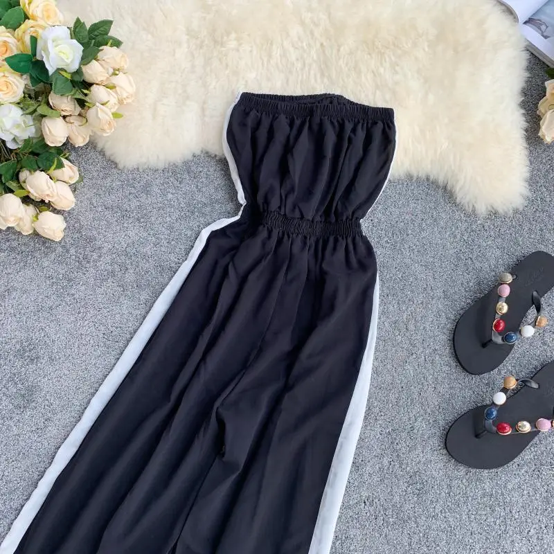 ALPHALMODA 2019 летние женские полосатые комбинезоны для женщин с эластичным поясом