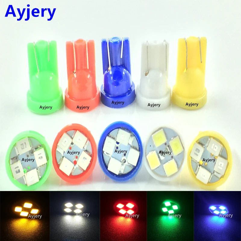 AYJERY! 6 в 3 в! 500 шт. Автомобильные светодиодные лампы T10 194 168 W5W 1210 4 SMD 4|blue light lamp|car reading