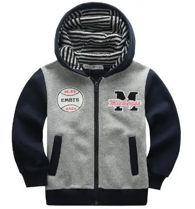 

Детское пальто, одежда для мальчиков, удобная повседневная хлопковая куртка с вышивкой буквами, модная детская теплая куртка с капюшоном дл...