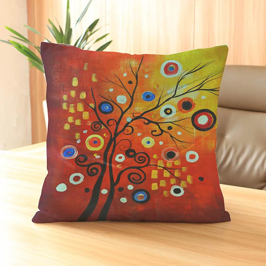 Натуральное дерево красочное небо декоративная подушка для гостиной дивана