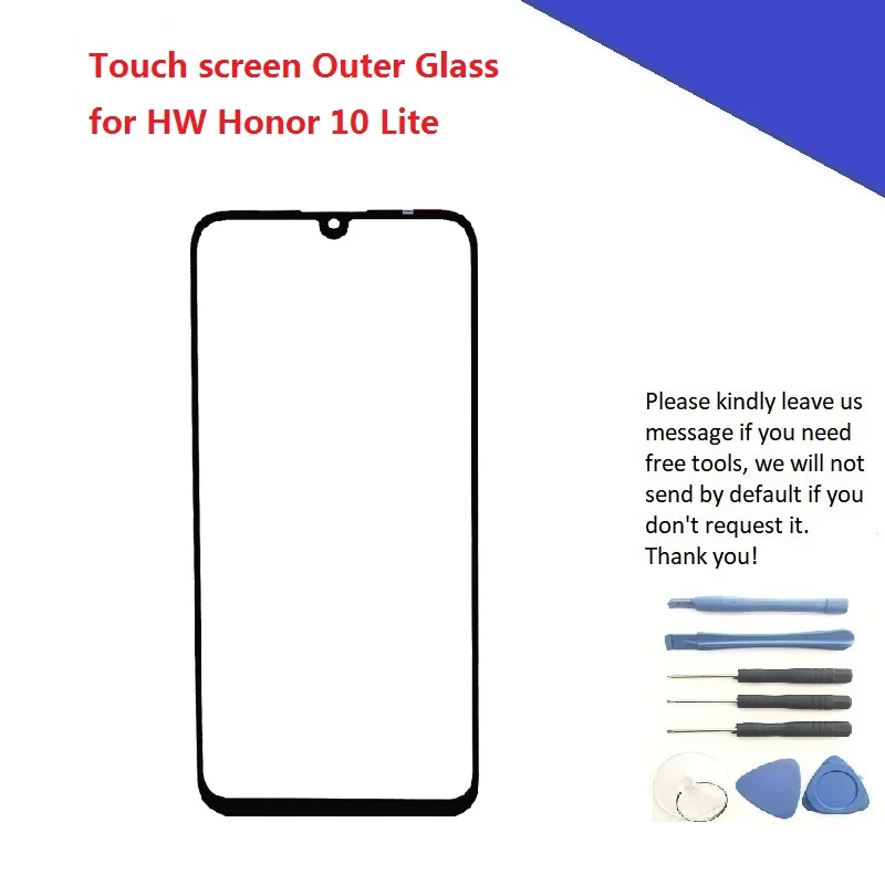 5 шт./лот наружное стекло экрана касания для Huawei Honor 10 LiteTouch стеклянная панель