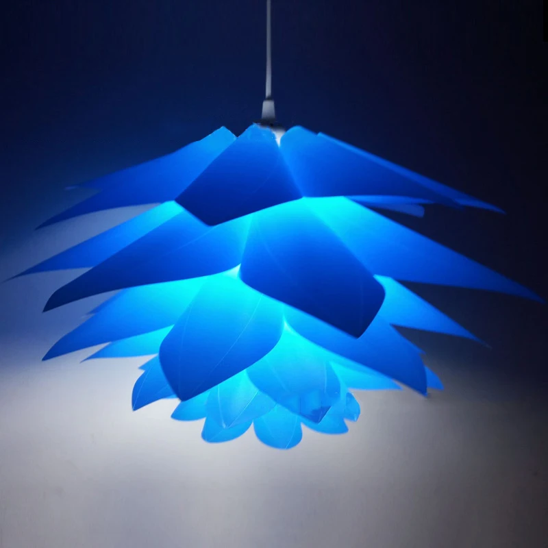 Креативная DIY люстра в форме лотоса PP подвеска Droplight абажур потолочное украшение комнаты головоломки огни современная лампа для украшения дома - Цвет корпуса: blue