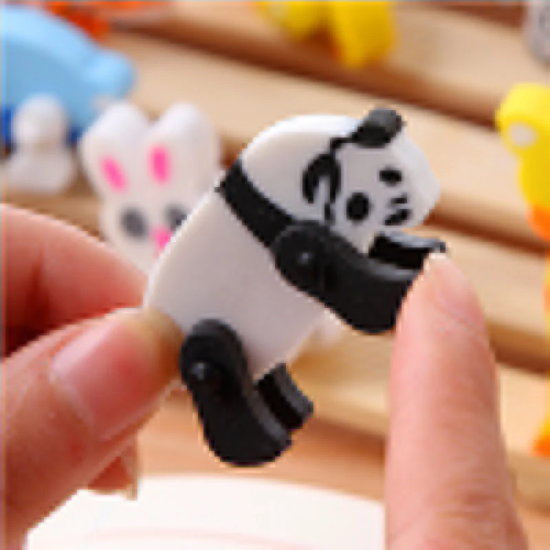 6 шт./лот милый мультяшный Зоопарк Животные резинка ластик кавайные школьники