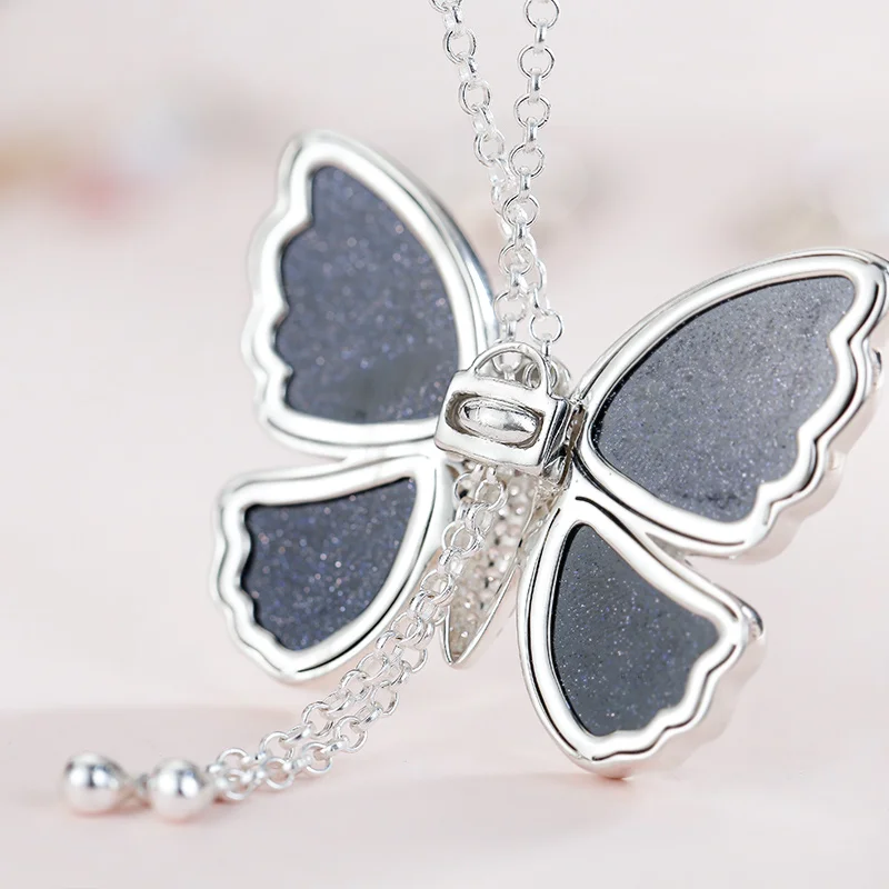 Sa silverage Серебряная цепочка Цепочки и ожерелья драгоценный кулон бабочки из