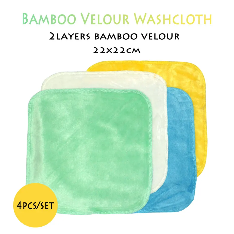 

(4pcs/lot)ICLOTHUP 22*22cm Bamboo velour baby wipe,reusable wash cloth, super soft for sensitive