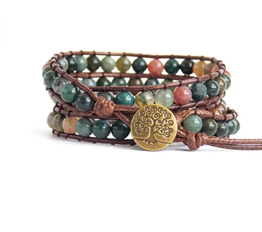 Тройной кожаный Strand браслеты для ювелирных изделий ручной работы оптом