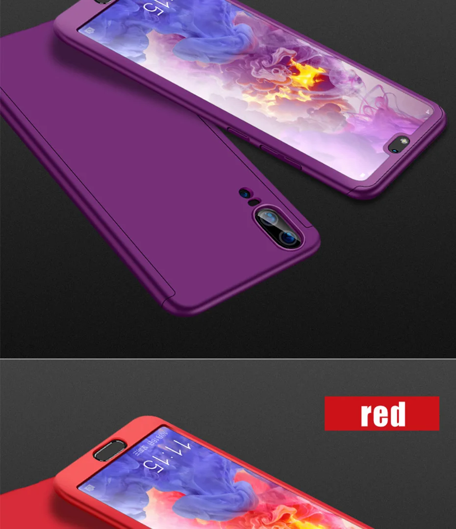 360 градусов полный защитный чехол для huawei P20 P30 Lite Pro Nova3 3i 4E P smart Honor 8A 8X 8C Play 7C 7A Pro защитный чехол