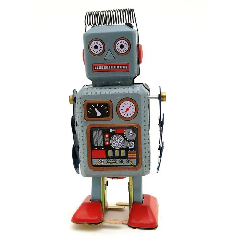 

Classic Vintage Clockwork Wind Up Robot Kids Children Reminiscence Tin Toys With Key Fun Toys Gift Collectible
