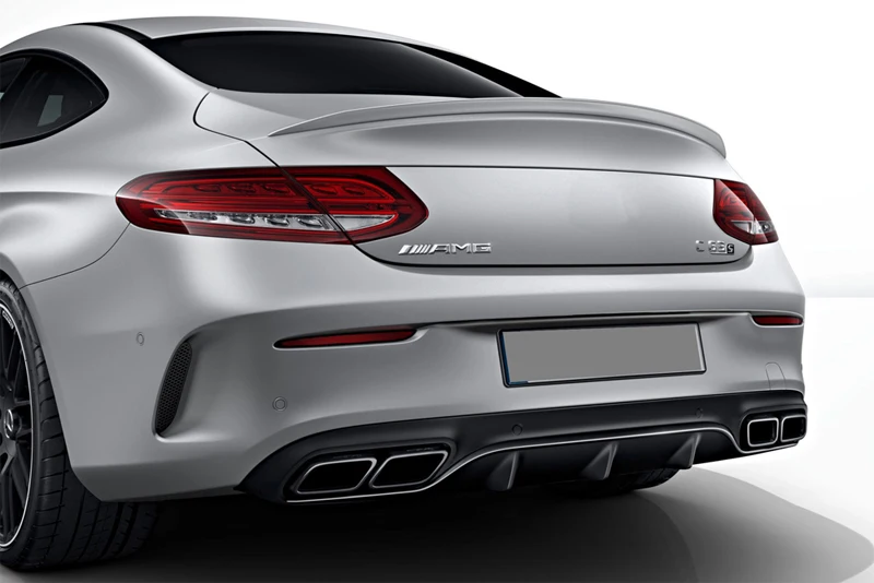 W205 AMG задний бампер диффузор с 4 розетки хром выхлопные трубы для Mercedes C class купе Кабриолет AMG посылка