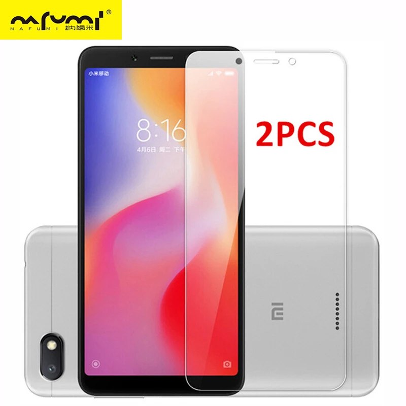 Закаленное стекло для Xiaomi Redmi 6 6A 2 шт. Защита экрана защитная пленка