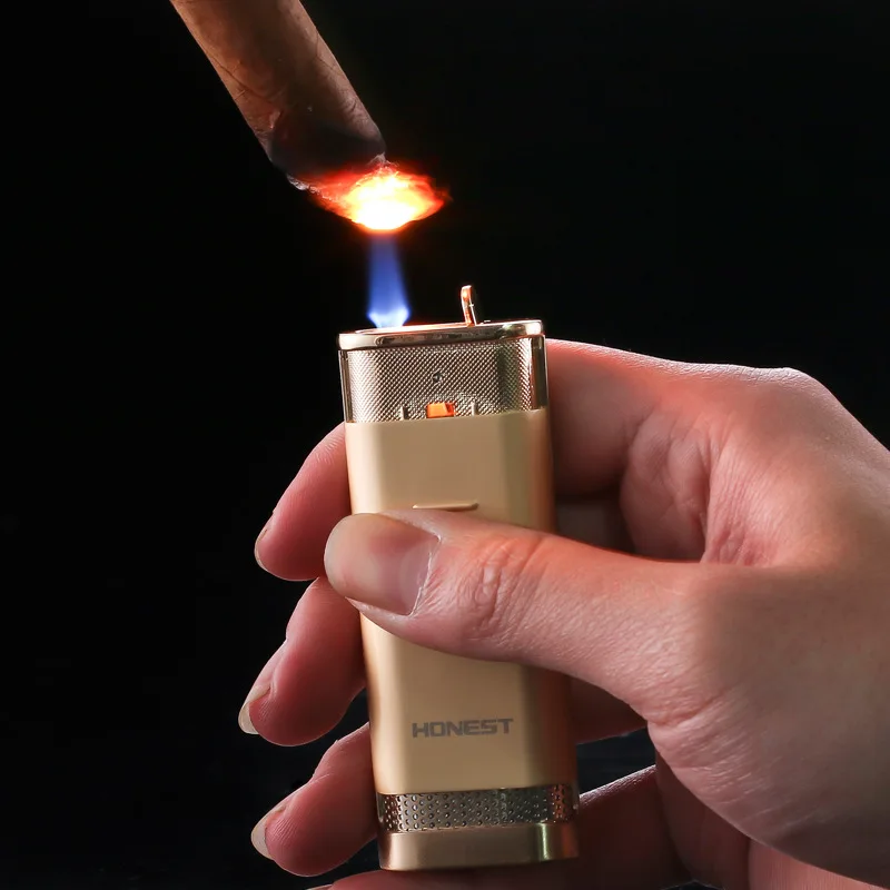 Необычная газовая зажигалка указанная Бутановая прямая ветрозащитная