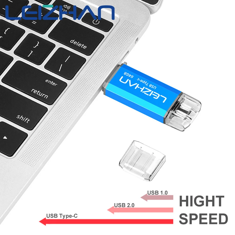 Флэш накопитель LEIZHAN USB C 64 ГБ флэш 3 0 16 32 256 128 Note 9 ключ|USB флэш-накопители| |