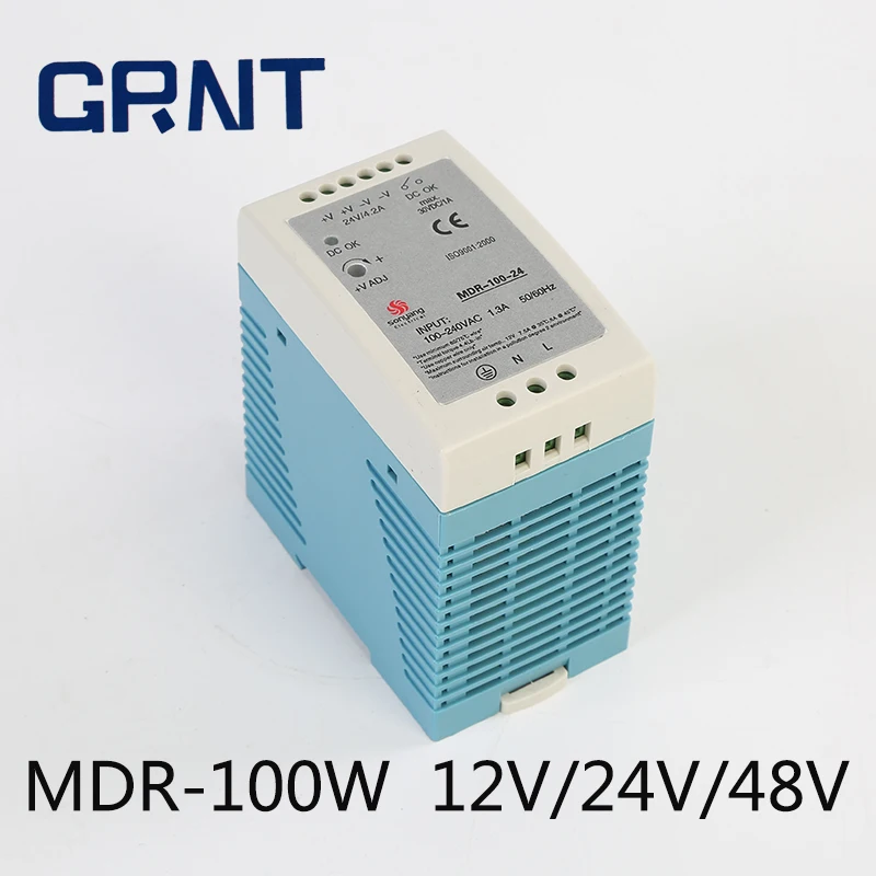 MDR-100W-12V/24V/48V Din Rail ультратонкий одновыходной импульсный источник питания |