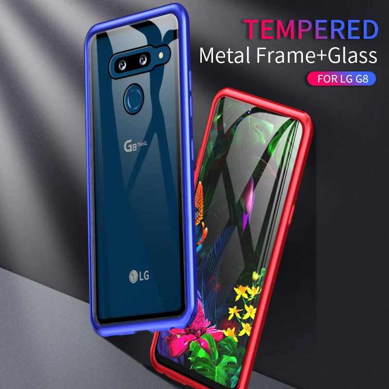 Чехол для LG G8 ThinQ Чехол класса люкс задней панели из закаленного стекла и алюминия металлический бампер чехол для LG G8 ThinQ 2 3 задних Камера с полной защитой от ударов