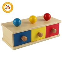 montessori kids toy high quality wood colorful drawer box preschool training