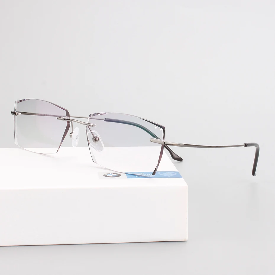 Очки мужские без оправы из чистого титана для близорукости|rimless eyewear frames|eyewear