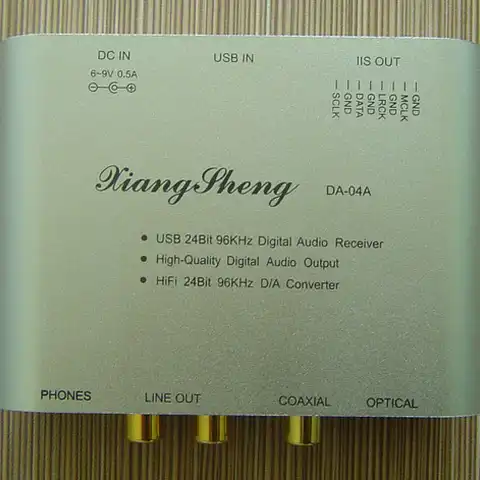 XiangSheng WM8761 24 бит 96 кГц mini USB DAC HIFI EXQUIS TE7022 Декодер коаксиальный RCA выход для наушников