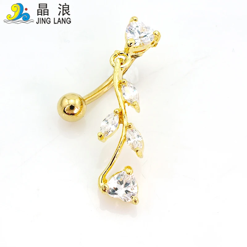 Promotion!DIY Wholesale New Design Fashion Golden Plated White Rhinestone Branch Belly Button Rings For Women Body Jewelry | Украшения и