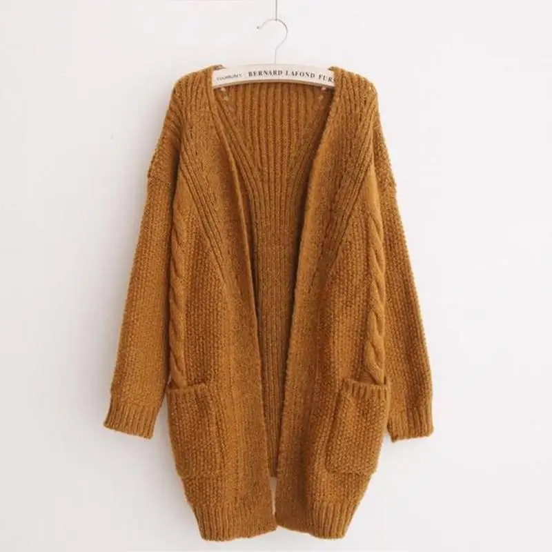 Yfashion Fashion Women Casual Loose Knitwear Coat Thicken Warm Windproof Knitting Tops Simple Beautiful Natural |