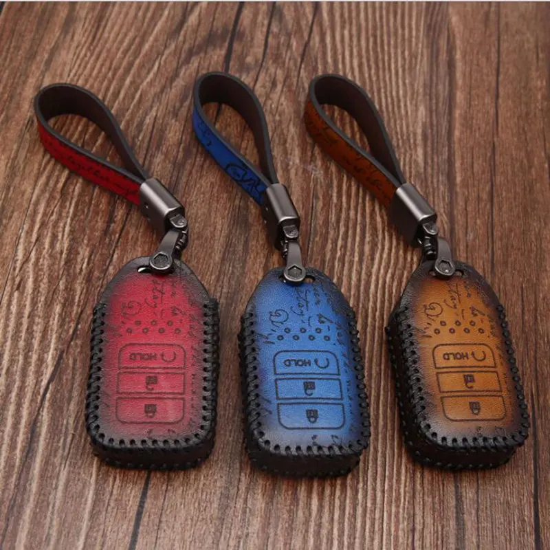 New Genuine Leather Car Remote Key Case Cover For Honda Civic 2017 2018 Accord Pilot City C-RV Odyssey XRV Vezel CRIDER Spirior |
