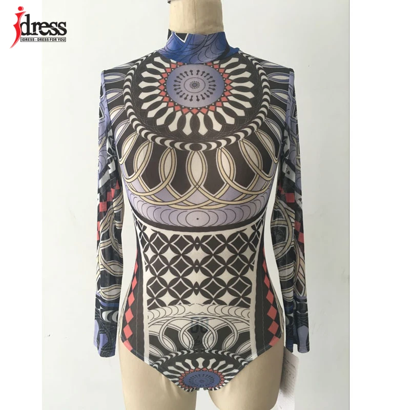 Сексуальные Клубные комбинезоны IDress женский комбинезон с принтом осенне-зимнее