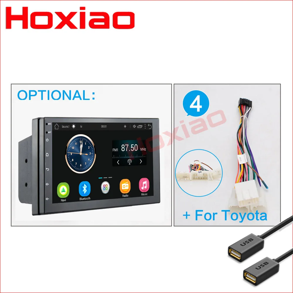 TOYOTA 7 дюймов Android автомобильный Радио Стерео gps навигация Bluetooth USB+ DAB 2 Din сенсорный автомобильный мультимедийный плеер аудио плеер авторадио 2DIN - Цвет: TOYOTA