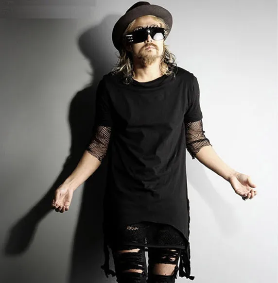 XS 5XL новинка 2018 Мужская одежда певица DJ мода корейский стиль длинный хвост подол