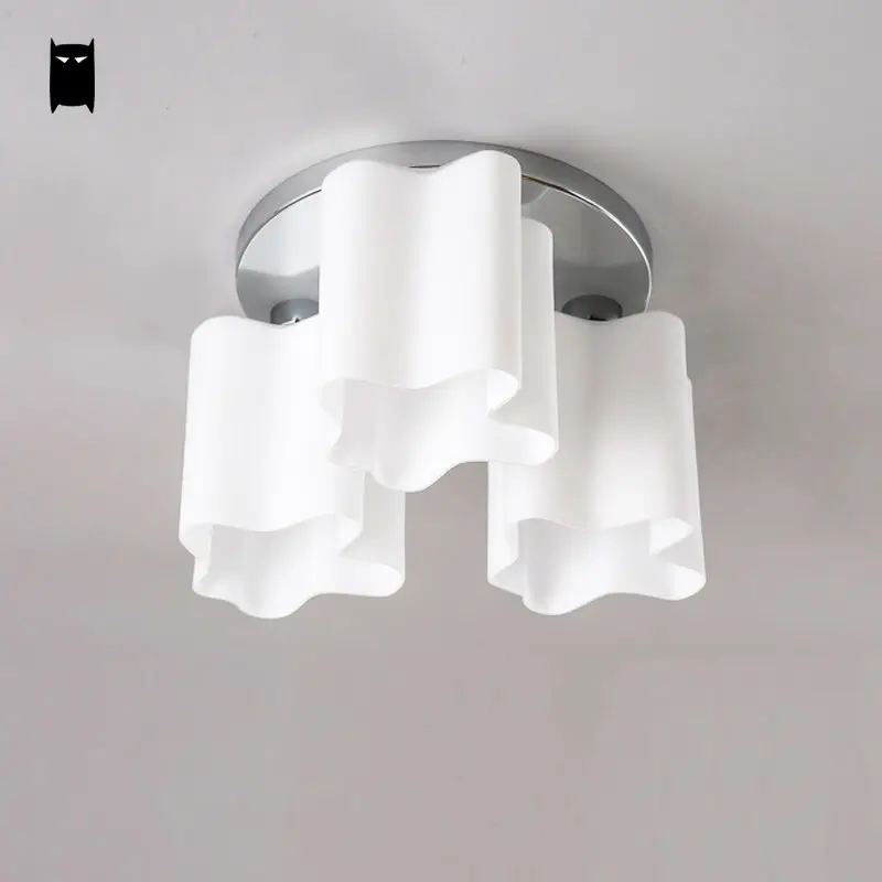 Стеклянный акриловый круглый потолочный светильник в форме облака современный