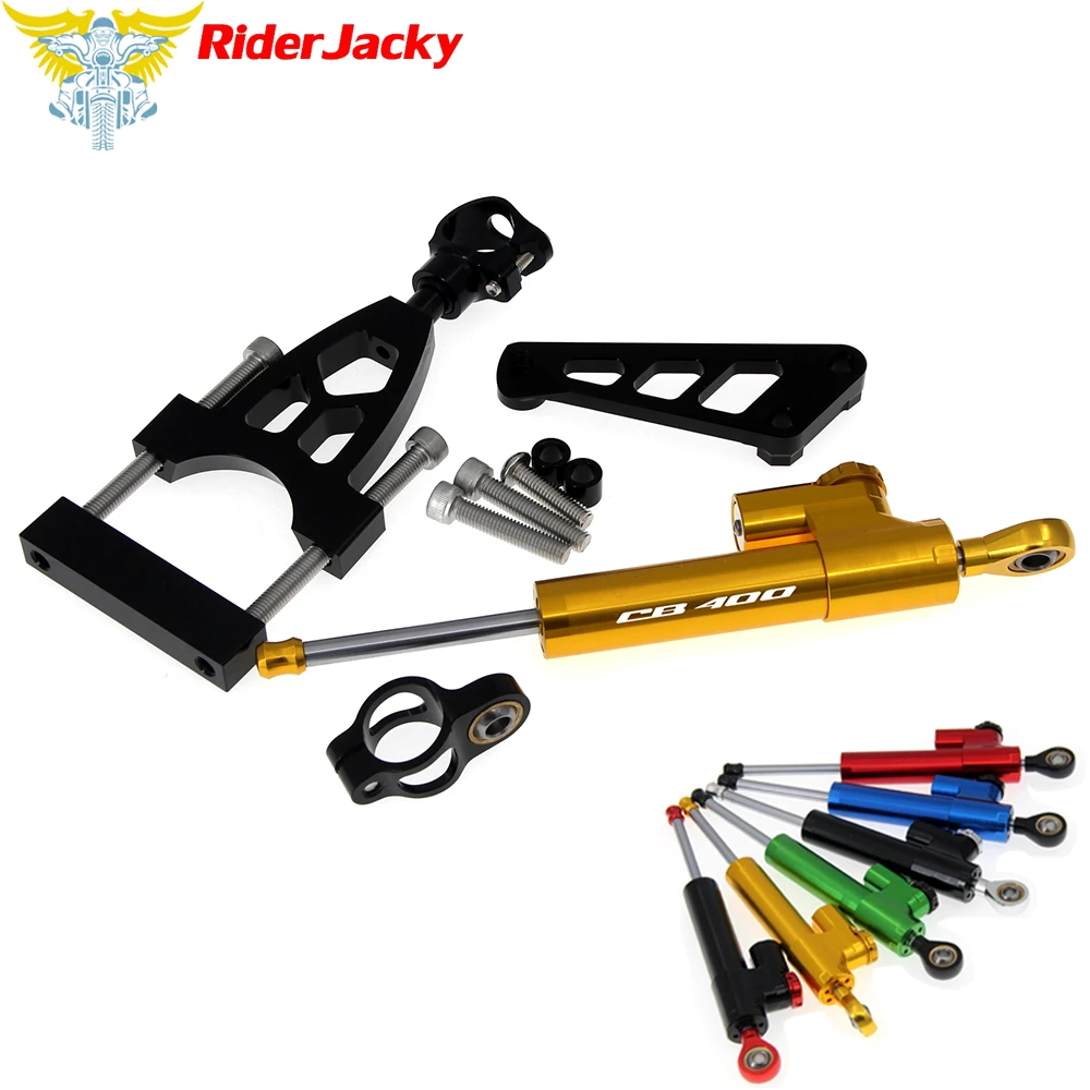 

CNC Adjustable Motorcycle Linear Reversed Steering Damper with bracket Support For Honda CB 400 CB400 VTECCB 400 1999-2010 2009