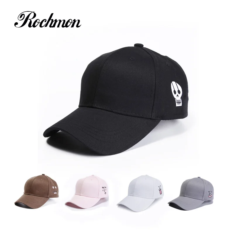Rochmon 2017 Твердые Регулируемый характер Бейсбол печати кости бейсболка летняя