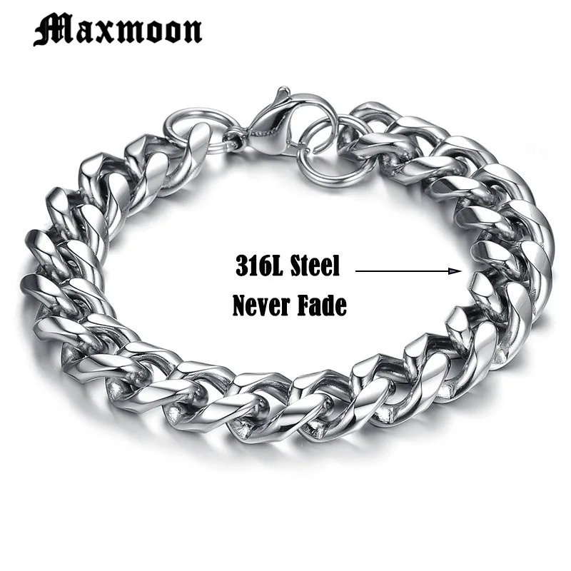 Браслет-цепочка мужской женский из нержавеющей стали браслеты серебряного цвета