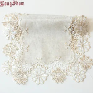 Элегантный Круглый с цветочной вышивкой кружевной отделкой скатерть для обеденного стола Burap белье Настольная дорожка