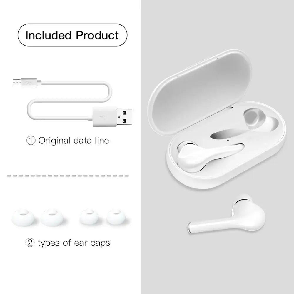 tws white earphone FONKEN наушники-вкладыши TWS с M6s Беспроводной наушники 5,0 Bluetooth стерео наушники в ухо спортивные наушники Handsfree с зарядный чехол для телефона - Цвет: tws white earphone