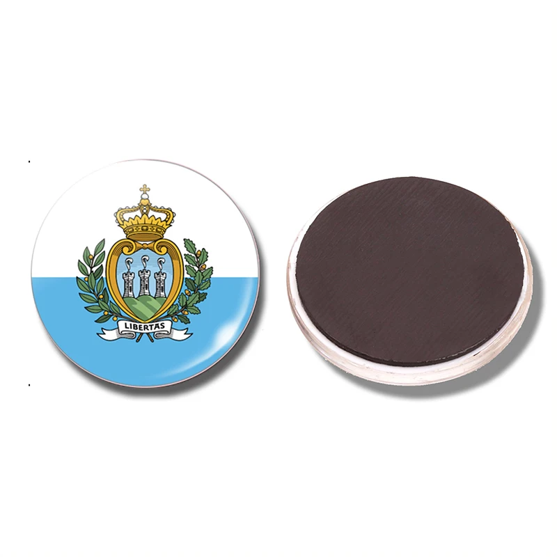 Флаг Республики Сан-Марино магнит на холодильник 30 мм стеклянный кабошон