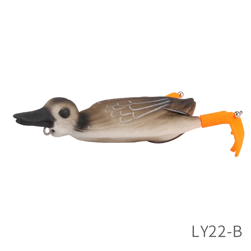 LY22-B TSURINOYA,, новинка, утка, мягкая, для рыбалки, блесна в виде лягушки, 10 см, 18,5 г, топ, вода, 3D моделирование, плавающие приманки, приманка для окуня, змееголова, 4 цвета - Цвет: LY22-B