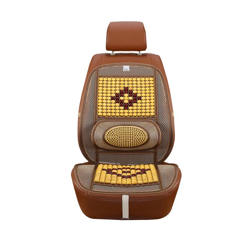 1pc Car Seat Cover Summer Cool Wooden Beads Auto Covers Universal Single Piece Breathable Pad Cushion Supplies | Автомобили и