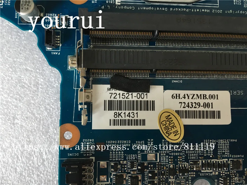 Yourui для ноутбука HP 440 450 G0 470 материнской платы 721521 001 601 501 DDR3 100% Протестировано ок