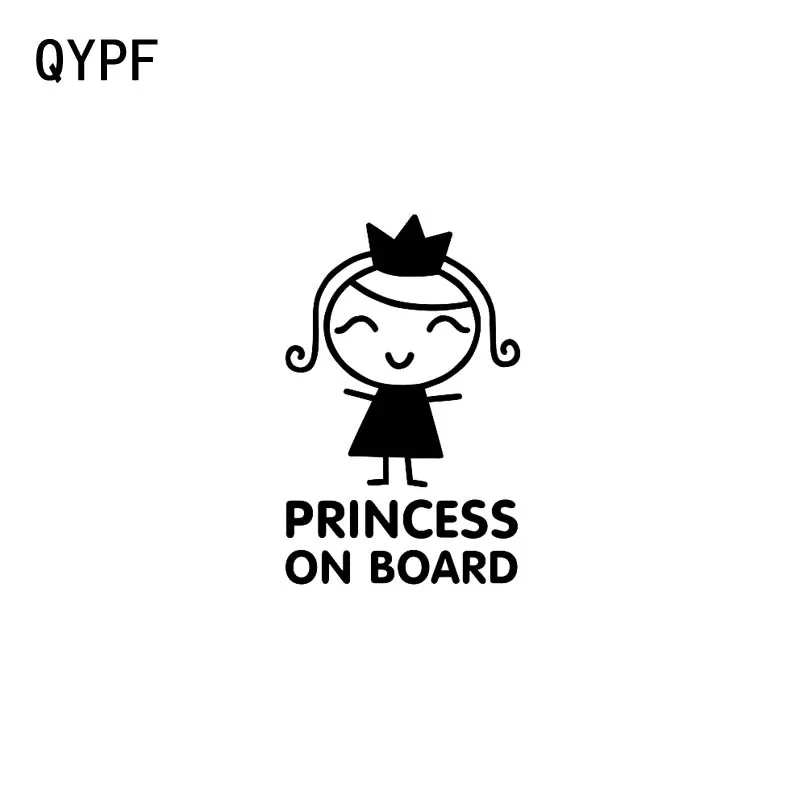QYPF 8 1 см * 12 7 принцесса на доске виниловая наклейка Детская Наклейка для девочки
