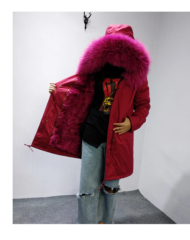 OFTBUY,, норка, ондатра, натуральный мех, пальто, зимняя куртка, Женская парка, натуральный мех енота, воротник, капюшон, длинная, толстая, теплая, уличная одежда