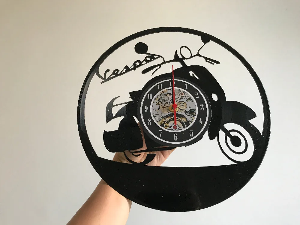 VESPA лазерная резка винил LP запись настенные часы Бесплатная доставка|wall clock|record wall