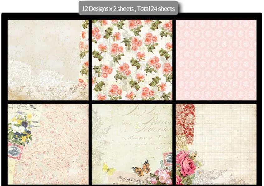 Эмо приветствие 12 дюймов Винтаж Бумага пакет для Скрапбукинг и Cardmaking Творческий металлических Скрап Бумага