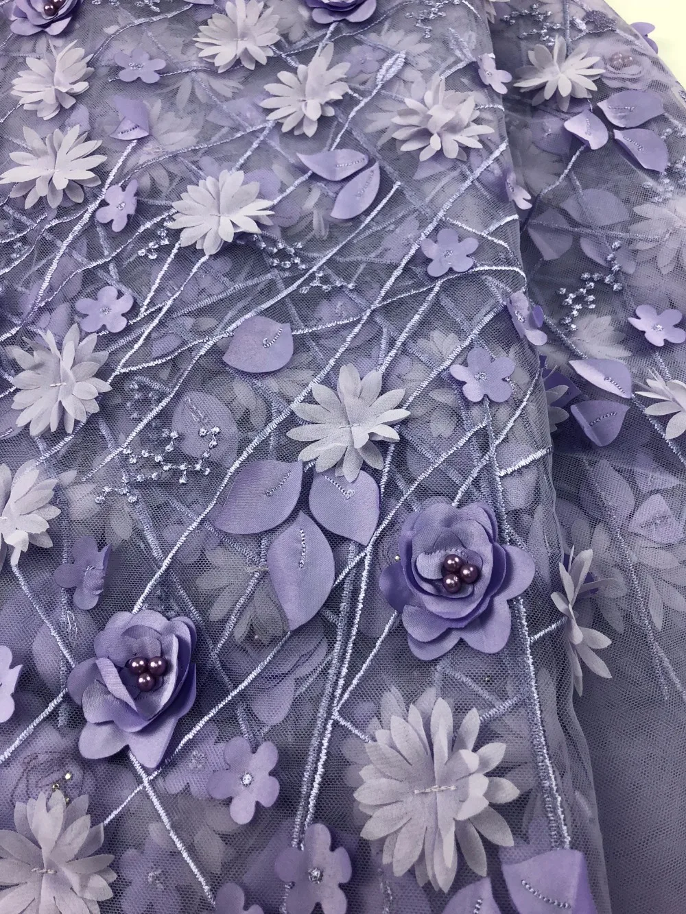 

2018 French Net Lace Fabric Latest African Lace Fabric With Embroidery Mesh Tulle Lace Fabric High Quality Nigerian Lace A730-1